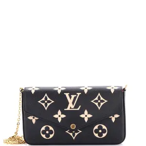 Pre-owned Louis Vuitton material Messenger Bags Felicie Pochette Bicolor Monogram Empreinte Giant by Rebag