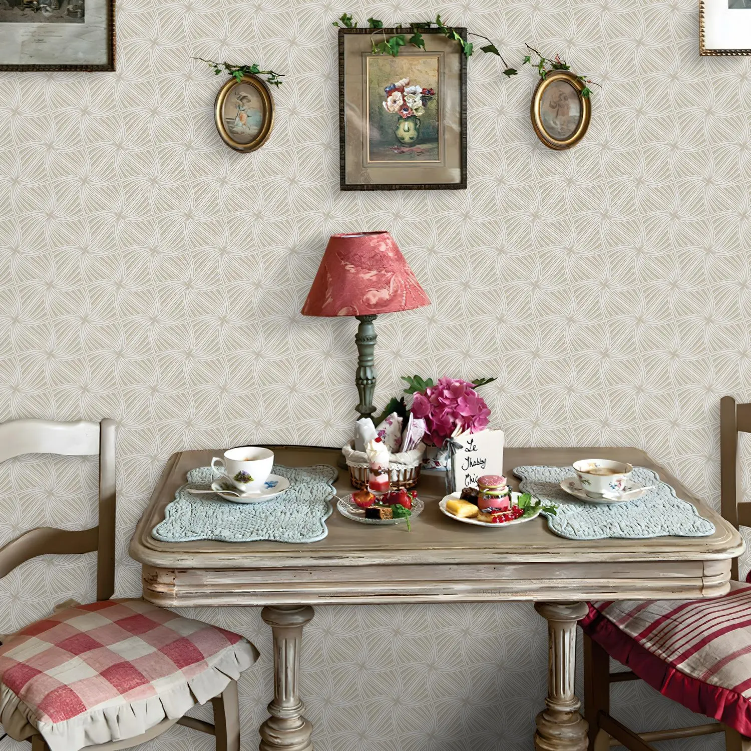 Vintage Floral Pattern Wall Sticker, Waterproof Self Adhesive Wall Decal, Decorative Sticker for Home Living Room Bedroom, Ornaments