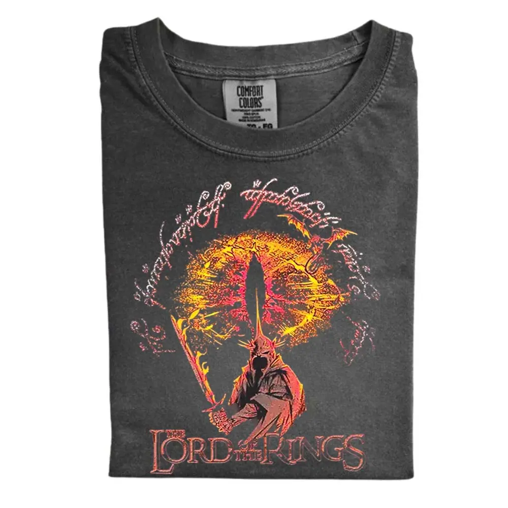 The Lord of the Rings Eye of Sauron Shirt, Vintage Dark Souls Tee, Distressed Gamer Gift, Retro Wolf Knight Shirt for Men Women, Fantasy Fan Apparel, Gift for Men, Gift for Women, Crew Neck T-shirt, Trending T-shirt