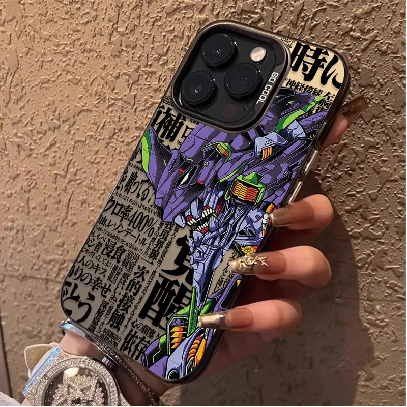 Colorful Plating Evangelion Cartoon TPU Smartphone Case - Personalized Custom Multi-Model Protective Accessory with Protection, Resistance, Flexibility, Full Coverage for iPhone 17 Air,16,15,14,13,12,11,Pro,MAX