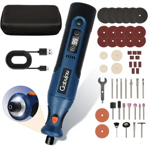 Cordless Rotary Tool Kit Mini 7.4V 12-Speed USB Rechargeable Power Tool for 3D Printer Sanding Jewelry Making Wood Carving Polishing Drilling DIY Crafts with 51 Accessories