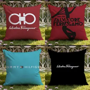 Ferragamo brand Cushion Cover Ultra-Soft Reversible Plush Pillow Cover Perfect for Car Rides Sofa Lounging Bedroom Relaxation Heartfelt Gift for Family & Friends
