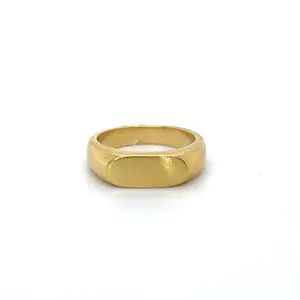 Flat Rectangle Gold Ring