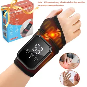 Heated Wrist Massager with Vibration & Heat Settings, Wrist Heating Wrap 15-Minute Timer, Ideal for Tendonitis , Mouse Hand Relax, USB Rechargeable Massagers