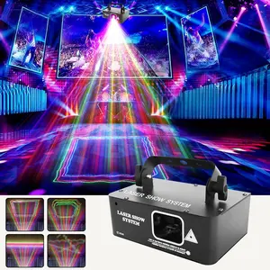 Single Head Full-Color Scanning Laser Light Beam Line Pattern for Trampoline Bars Stages KTVs Private Rooms DJ Parties Clear Bar Design dj  lights  professional sound control home room dance party club
