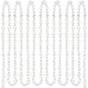 80  4 Rolls Christmas Tree Bead Garlands  Garland  Ornaments Twist Bead String for Christmas Tree Holiday Wedding Party Decoration(White, AB Color)