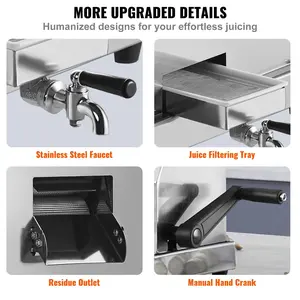 Spring new arrivals Commercial Sugar Cane Juicer, 110LBS/H High Output Sugarcane Juicer Machine with 3 Stainless Steel Rollers and 2.4" Large Inlet, Manual Sugarcane Juice Squeezer Extractor for Commercial/Home Use