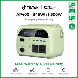 [Summerwins]CTOLITY AP400 Sage Green Portable Power Station 345WH 500W – Reliable Power Supply for RV, Home Backup, and Outdoor Adventures, Fast Charging, Lightweight & Portable fathersdaygift