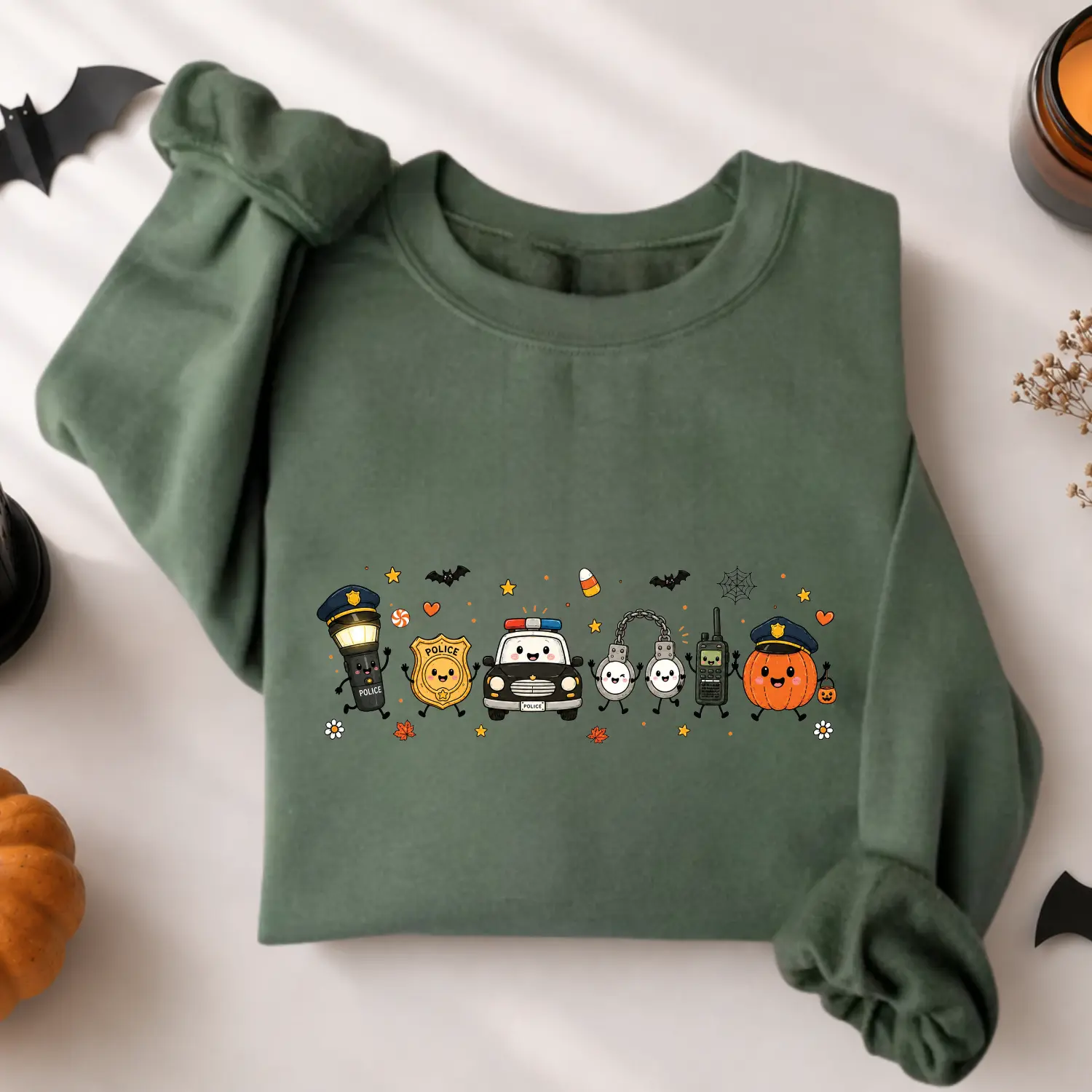 Police Halloween Sweatshirt, Cute Police Pumpkin Crewneck, Halloween Police Officer Shirt, Law Enforcement Fall Sweatshirt, Police Gift for Women
