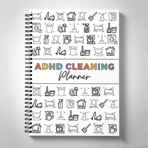 ADHD Cleaning Planner Spiral Notebook Daily Chore Tracker for Executive Dysfunction, Dopamine Friendly House Cleaning Checklist Book, Organization & Motivation Log, Visual Cleaning Schedule Manifestation Journal for Neurodivergent