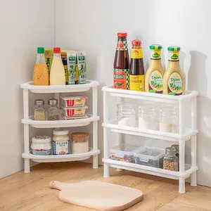 Creative Multi-functional Detachable Desktop Shelving 2/3 Layer Kitchen Spice Shelf Corner Tools Clutter Storage Rack Organizer
