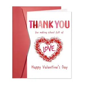 1pc Teacher Valentines Day Cards Happy Valentine's Day Cards for Teacher Thank You for Making School Full of Love Valentines Gifts Card with Envelopes Valentines Appreciation Gifts for Teacher