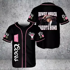 Trump 2025 Coor's Beer Baseball Jersey, Trump 2025 Howdy Merica Daddy's Home, Gift For You, Baseball Jersey Lover .