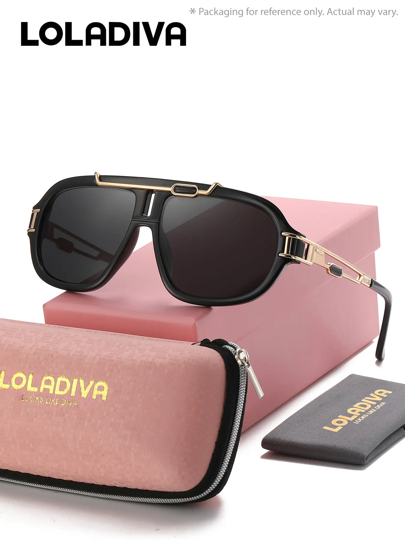 1 Piece LolaDiva Unisex Geometric Full Frame Sunglasses Understated Luxury Exuding Confidence UV400 Uv Blocking Sunglasses Trendy Casual Sunglasses Street Style Sunglasses