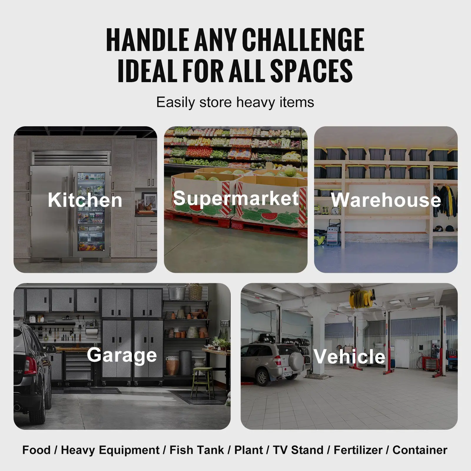 VEVOR Aluminum Dunnage Rack Stationary Dunnage Rack 36' x 20' x 8' Storage Rack