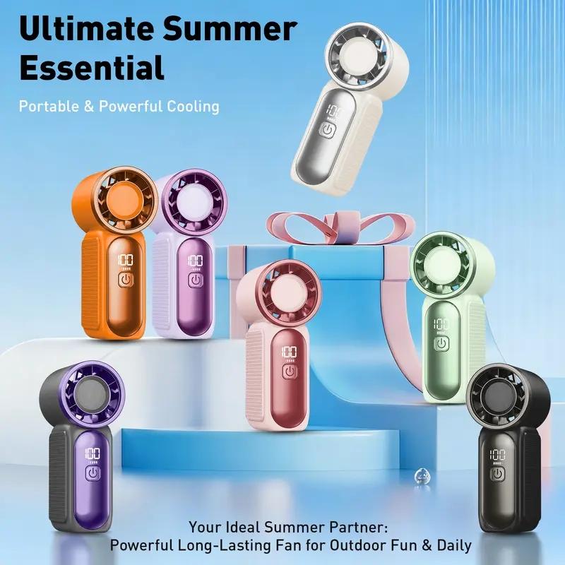 Portable Handheld Turbo Fan — Pocket-Sized with 6 Adjustable Wind Speeds and LED Display | The Ideal Choice for Travel, Outdoors, and Commuting