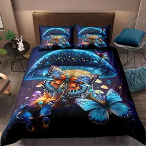 Butterfly Pattern Soft Durable Bedding Set, Includes Pillowcases, Perfect Gift for Kids & Adults, Cute Animal Style Decor