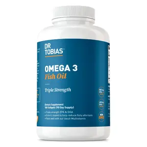 Dr. Tobias Triple Strength Omega 3 Fish Oil - Extra Strength EPA & DHA Supplement - 2000mg per Serving - NSF Certified - Non-GMO - 180 Softgels