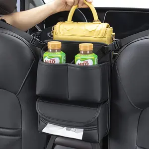 Multi-functional driver and front passenger middle storage, car seat storage bag, hanging bag for bags