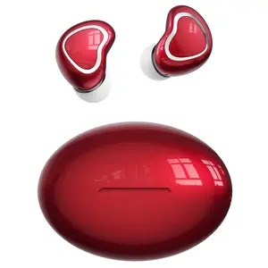 HYUNDAI F9 Heart Shaped Wireless Earphones, Cute Women's Wireless Earbuds，Light-weigh Sports Headset for Work, Hiking, Running and Outdoor Activities