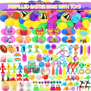200 PCS Prefilled Easter Eggs with Assorted Toys – Bulk Easter Egg Fillers, Basket Stuffers, Egg Hunt Supplies, Classroom Prizes, Party Favors & Gifts for Kids Boys & Girls