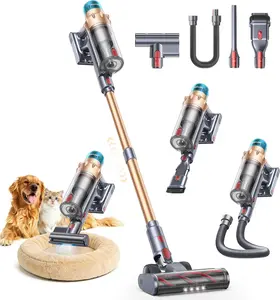 Cordless Vacuum Cleaner, 55KPA 650W 70Mins Stick Vacuum Cleaners for Home with Motorized Bed Brush, Flexible Hose, LED Touchscreen, Auto Mode, Self-Standing & Wall Mount, for Pet Hair Carpet Floor