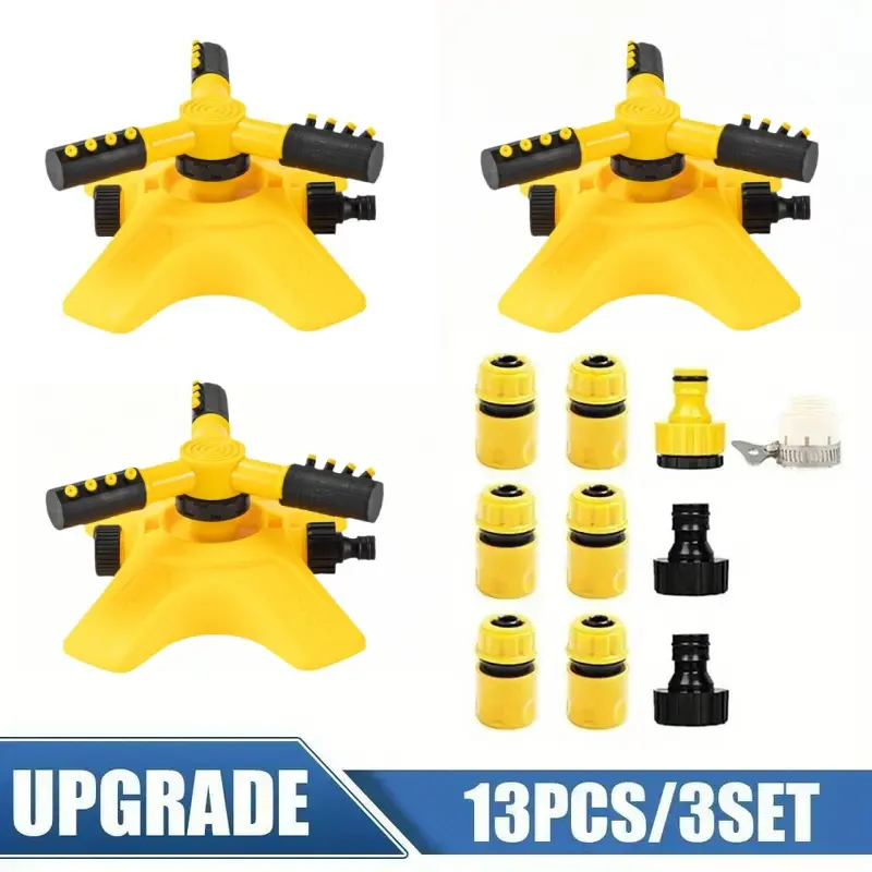 Large Area Coverage 360-Degree Rotating Sprinkler System, Multifunctional Automatic Watering Tool for Garden Lawn, Adjustable Spray Modes, Plastic MaterialV