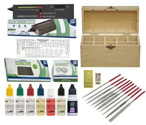GTE & JSP Gold Silver Platinum Jewelry Test Kit 16-Piece Deluxe Set with 10K 14K 18K 24K Diamond Tester Acids for Precise Testing