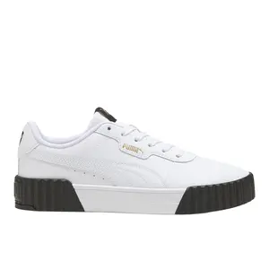 PUMA Womens Carina 3.0 Lace Up Sneakers Shoes Casual - White PUMA Womens Carina 3.0 Lace Up Sneakers Shoes Casual - White
