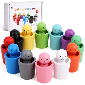 Wooden Figure Color Sorting Shape Sorter Toy, Hand-Eye Coordination Early Education Desk Game, Christmas Easter Gift, Educational Kids Toy