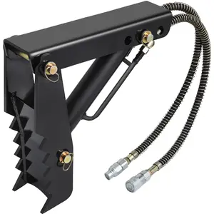 18-Inch Hydraulic Backhoe Thumb, 1/2-Inch Thick Heavy-Duty Weld-On Excavator Thumb Attachment With Hydraulic Cylinder, Mechanical Hydraulic Thumb For Backhoe And Excavator, Durable Steel Construction, Black Finish