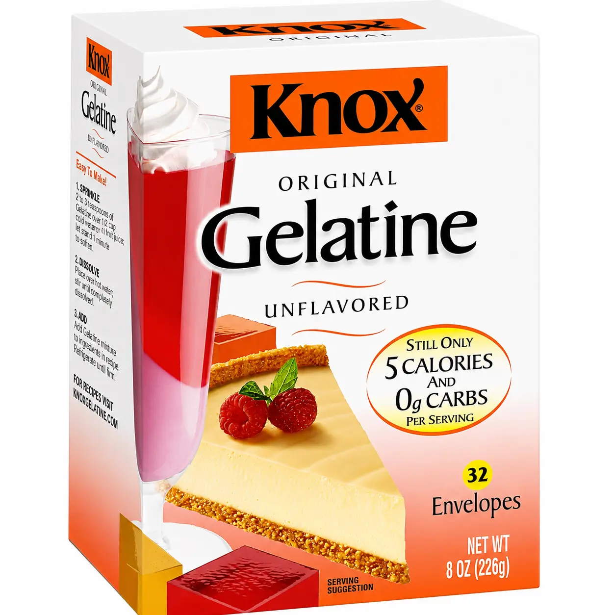 Knox Original Unflavored Gelatin, 32 ct Packets Jelly Healthy