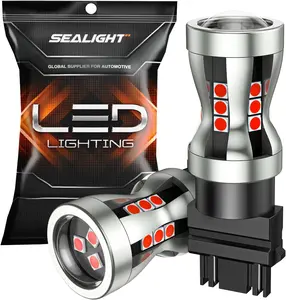 SEALIGHT LED Brake Light Bulbs, Pack of 2, 2600 Lumens Red, Projector Lenses, Canbus Error Free, 3157 LED, 3057 4157 T25 3156 Tail Light