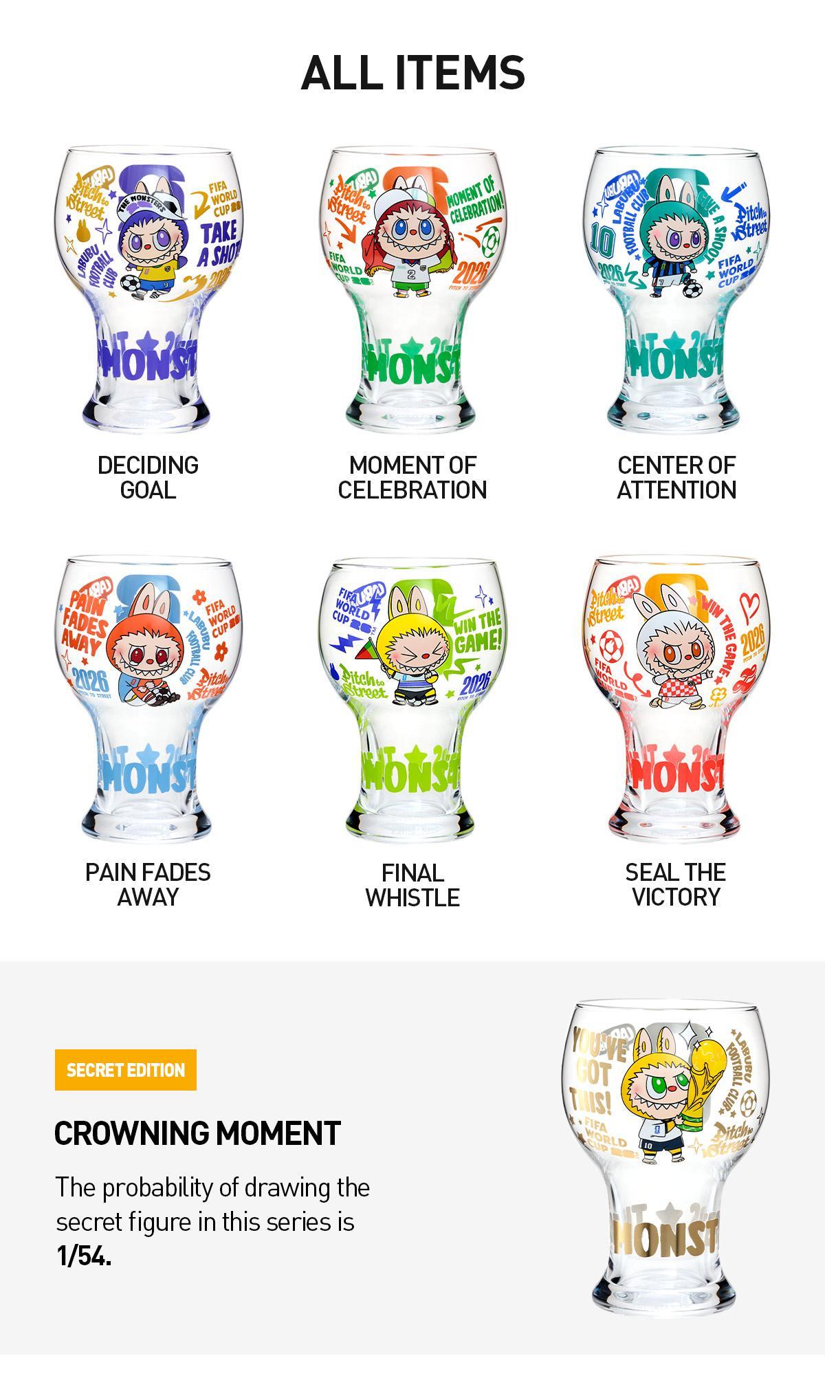 [POP NOW]THE MONSTERS × FIFA SERIES-Glass Cup Blind Box POP MART