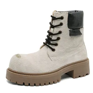 Men's Thick-Soled Height-Increasing Fuzzy Platform Boots: Edgy Style + All-Day Comfort for Jeans & Dresses #  PlatformBoots # WinterFootwear 43156