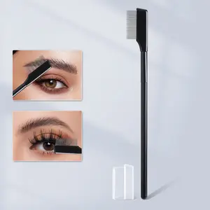 Stainless Steel Eyelash Comb, Mascara Lash Separator, Lash Separator Tool, False Eyelash Brush, Prevents Crossed Lashes, Portable with Lid, Makeup Use, Cosmetic Makeup Tool