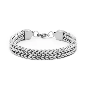 Men's Stainless Steel Woven Chain Bracelet | Tarnish Free Hypoallergenic - Perfect for Daily Wear & Gifts for Him