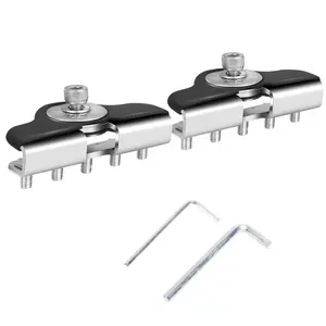 LED Light Bar Mounting Bracket 2PCS Stainless Steel Universal Adjustable Pillar Hood led Work Light bar Mount Brackets Clamp Holder Without Drilling