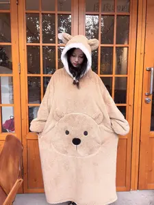 Cute Dark Bear Home Clothes, Large Hat, Big Pocket, Soft Comfortable, Multiple Colors Available, Fall & Winter Loungewear, Hoodie