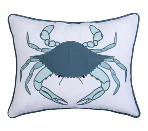 Sea Glass Crab Throw Pillow by Valerie