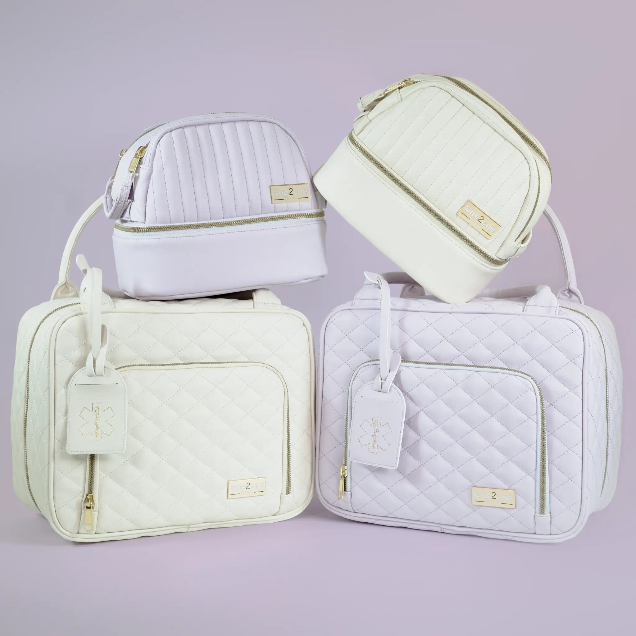 Getaway Bundle - Upscale Diabetes Travel Bags With Quilted and Trendy Design, Zippered Pockets and Adjustable Velcro Dividers.