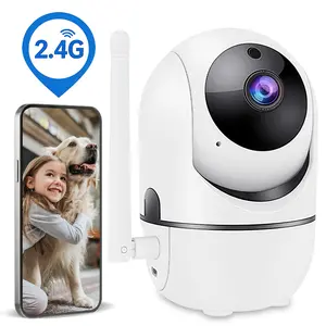 HD Smart AI Camera,2.4GHz WiFi Pan-Tilt Securtiy Camera with Human Detection,Wired,Two-Way Audio,IR Night Vision,Cloud/TF Card Storage,White, Home Security Camera