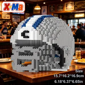 NFL Indianapolis Colts 3D Helmet Building Kit - Unique Micro Brick Toy Perfect Gift for Football Fans Man Cave Decor