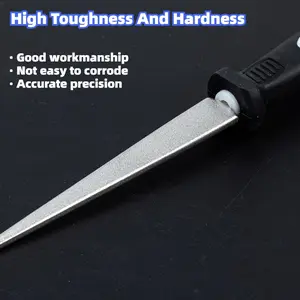 1Pc Premium Double Sided Diamond Sharpening Stone Flat and Curved Dual Use Knife Sharpener Portable Durable Grinding Tool for Knives Scissors Garden Tools Camping Hunting and Outdoor Activities