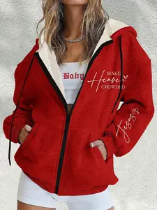 Single Piece Waffle Fleece Jacket Coat, Comfortable Warm Versatile Outerwear, Perfect for All Seasons, Stylish and Cozy Design