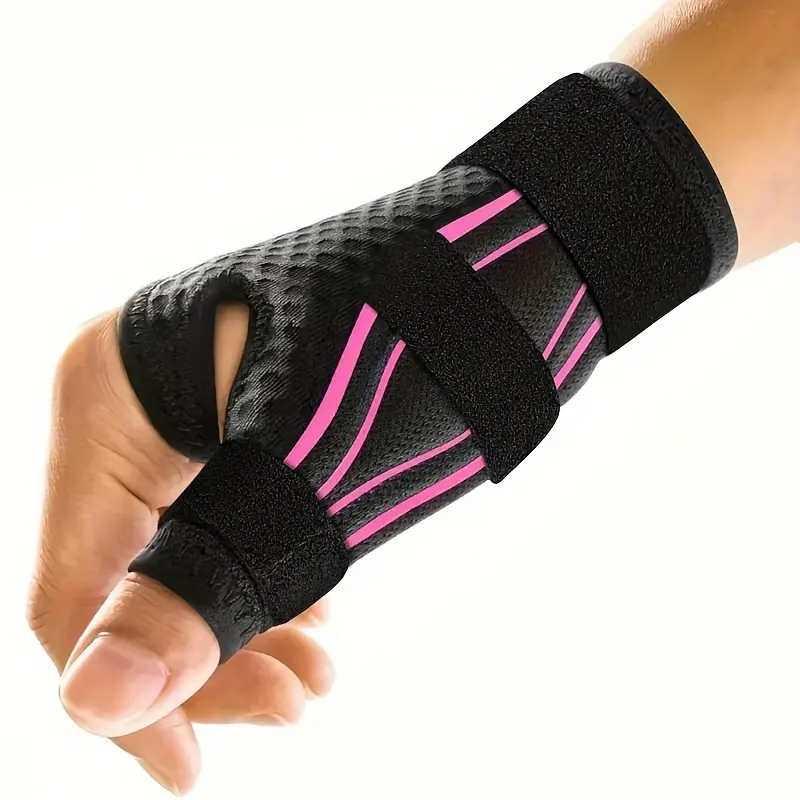 Unisex 3-Strap Solid Thumb Support Wrap with 270° Design, Prop 65 Safe for All Seasons Outdoor Sports, Thumb Brace, Polyester