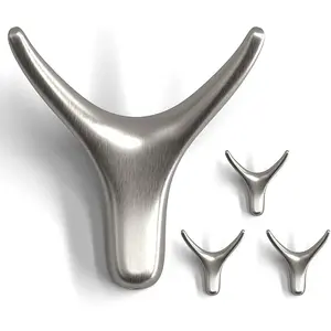 4 Packs Towel Hooks,Coat Hook Cow  Wall Hooks, Metal Heavy Duty Wall Hooks for Hanging Coats, Hats, Bags, Kitchenware and Towels in Living Room, Kitchen, Bedroom and Bathroom ()