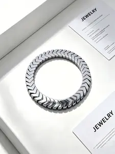 Trendy Fashion Elastic Rope Bracelet for Men and Women, Casual Chevron Pattern, All Seasons Accessory, Unisex Jewelry