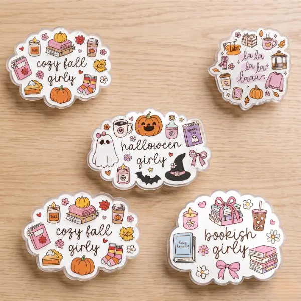 Cozy Fall Girly MagSafe Phone Grip, Halloween Bookish Magnetic Phone Holder Stand Kindle Grip, Cute Autumn Reader Gift