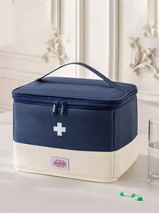 1pc  Medical storage bag, portable first aid kit, zipper closure, large capacity, fashionable, casual, simple, suitable for home use, business travel, medical first aid storage bag